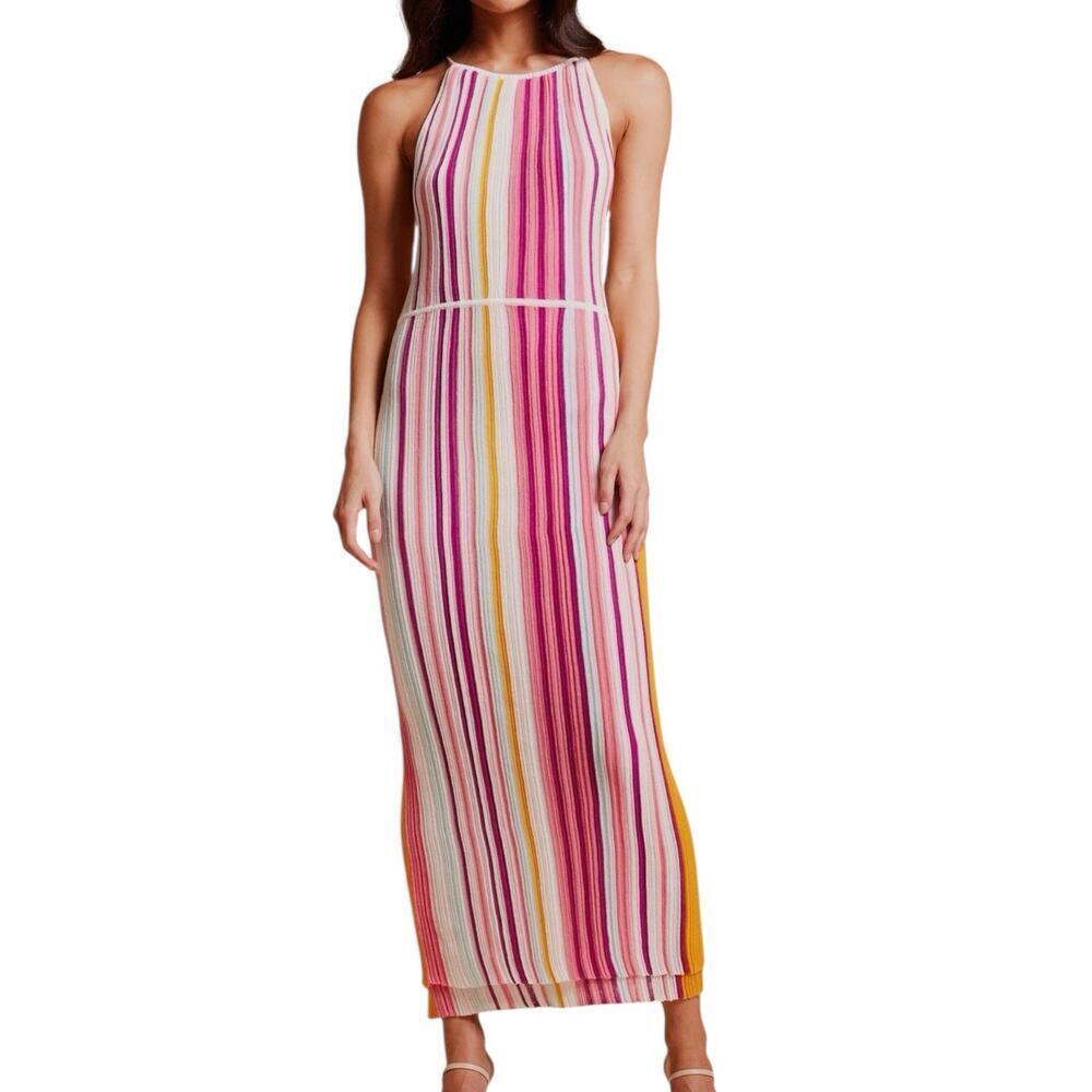 Lover The Label Holly Midi Dress Size 10 Rainbow Halter